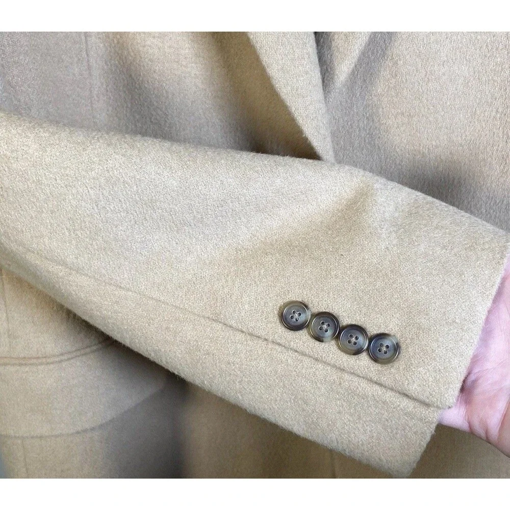 Jos A Bank 100% Camel Hair Sport Coat Mens 48R Blazer Jacket Tan Two Button VTG